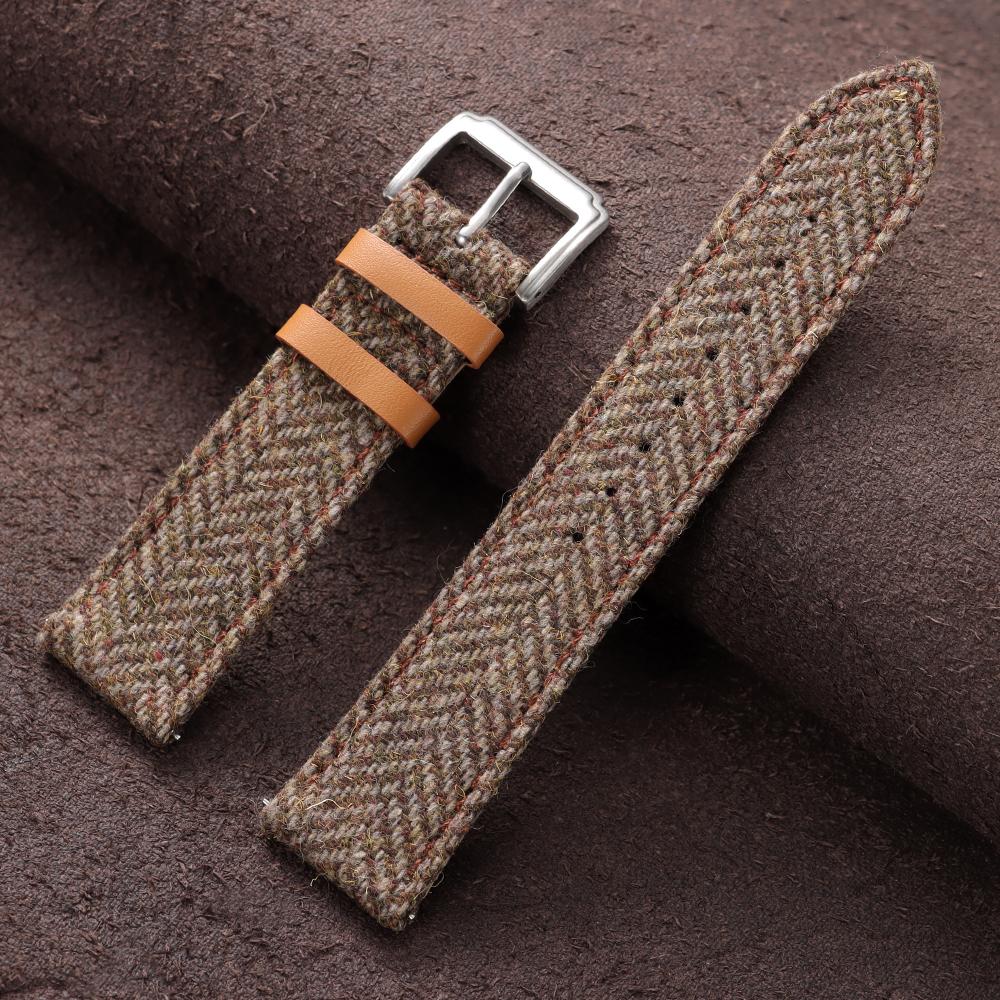 Echtes Leder Nylon Uhrenarmband 18mm 20mm 22mm Universelle Uhrenarmbänder Herren Damen Vintage Gewebe Schnellverschluss Armband Armband