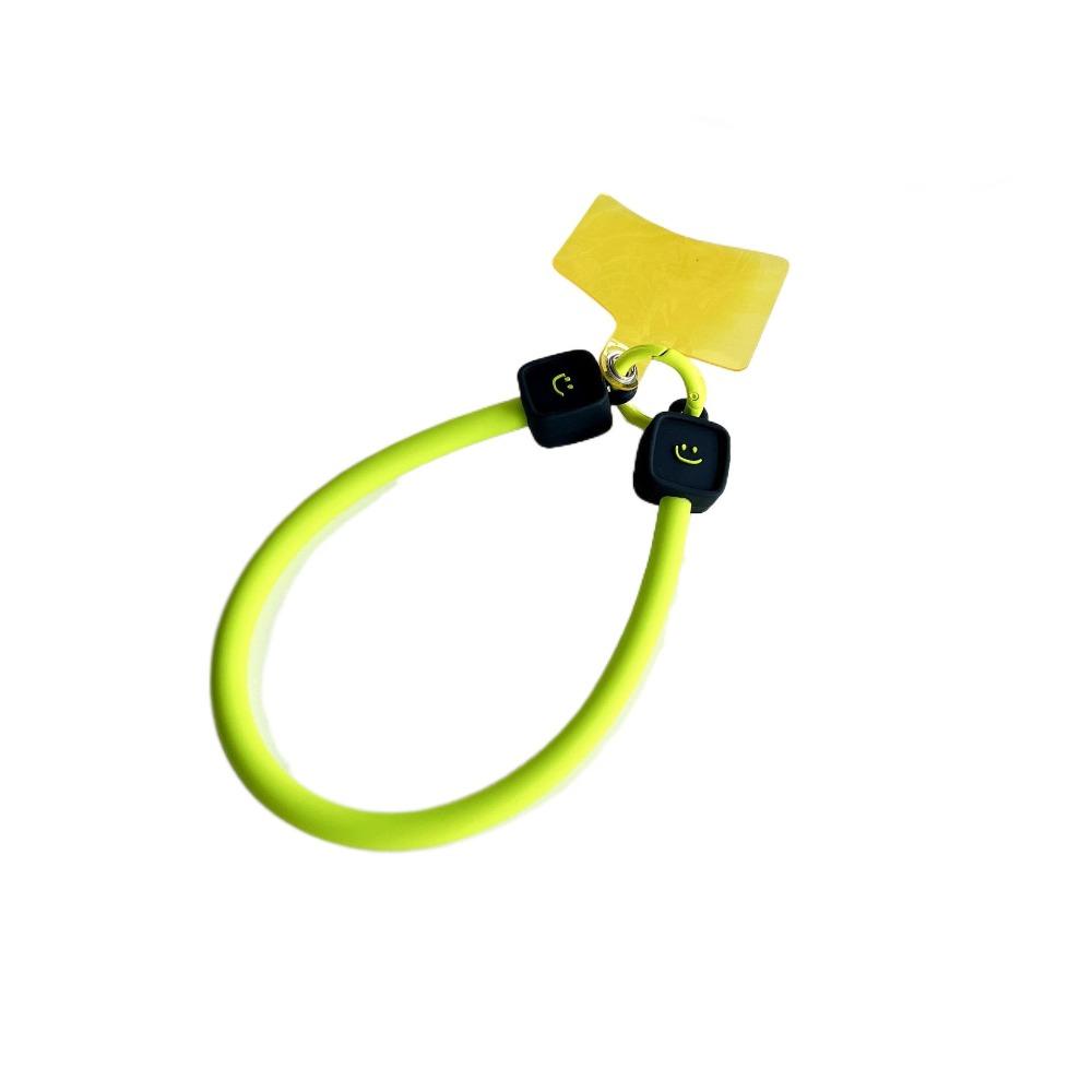 

Smiling Face Mobile Phone Lanyard Cartoon Phone Case Universal Phone Silicone Rope for Women флуоресцентный зеленый