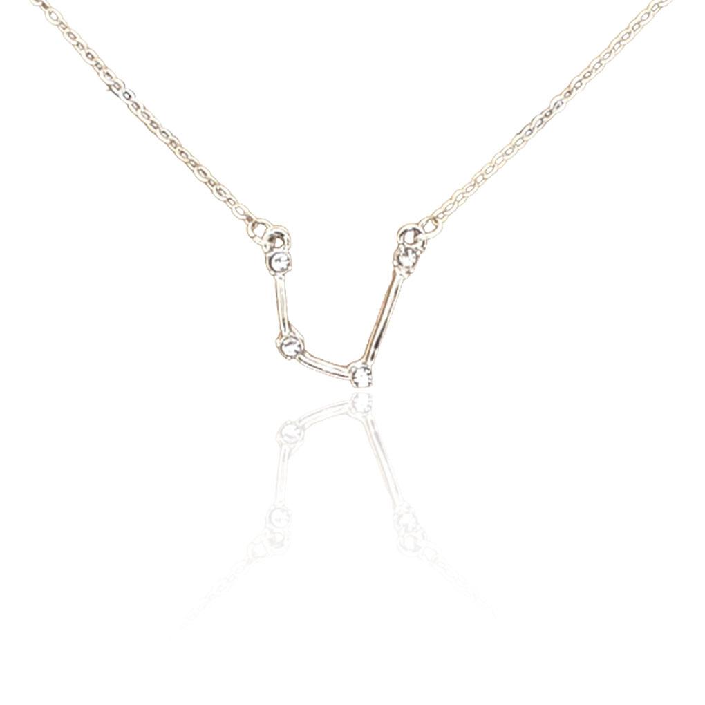 Ins Constellations Theme Friendship Necklace Rhinestone Comfortable Delicate with Display Card Pendant for Lover Festival Gifts