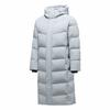 Anta Sports Lifestyle Series Solid Color Zipper Hooded Comfortable Breathable Long Down Jacket Women Outerwear Gray Silver 462440207-2