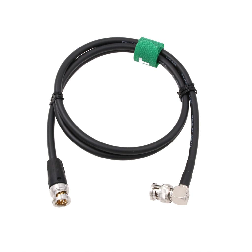 HangTon High Flex 12G 3G HD SDI Video 4K Right Angle Male BNC to Male 75 Ohm Coax Canare 1M for Blackmagic Komodo Alexa Atomos Broadcast Camera