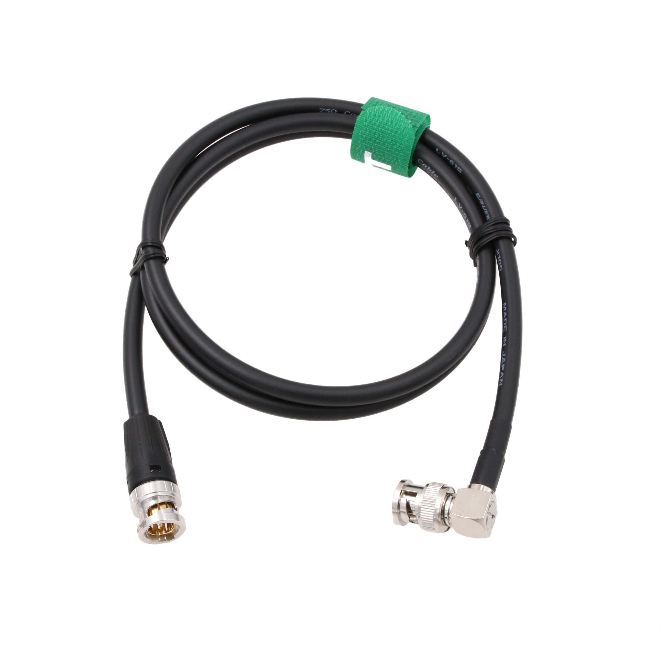 

HangTon High Flex 12G 3G HD SDI Video 4K Right Angle Male BNC to Male 75 Ohm Coax Canare 1M for Blackmagic Komodo Alexa Atomos Broadcast Camera чорний