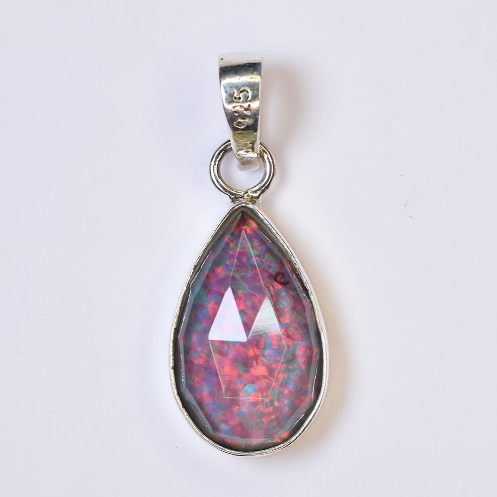 Natural Opal Pendant 15 ct Monarch 925 Sterling Silver Pear Cut Gems October Birthday Birthstone