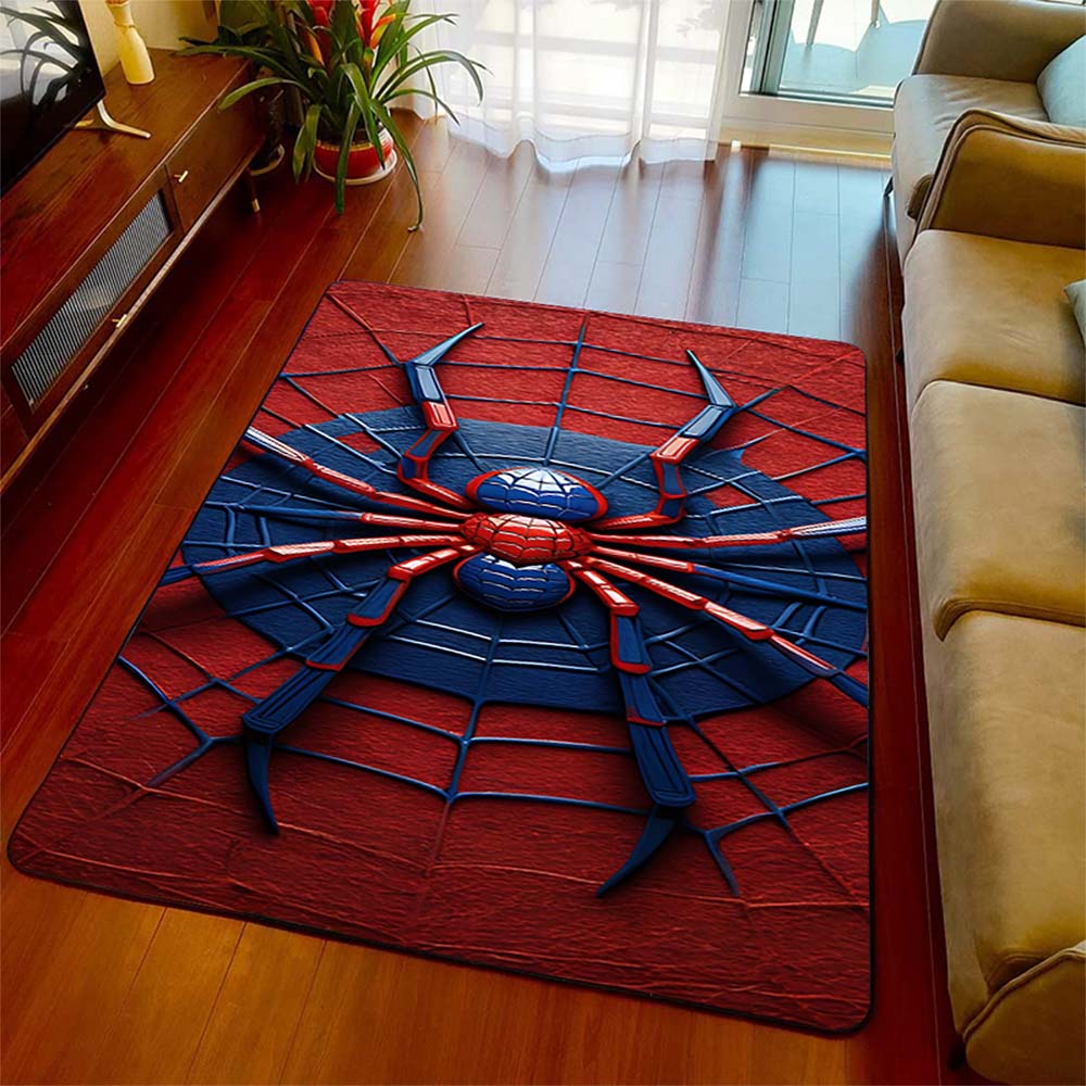 Classic Spiderman Printed Area Rug Polyester Soft Floor Carpet Non-Skid Mat Bedroom Living Room -QJY