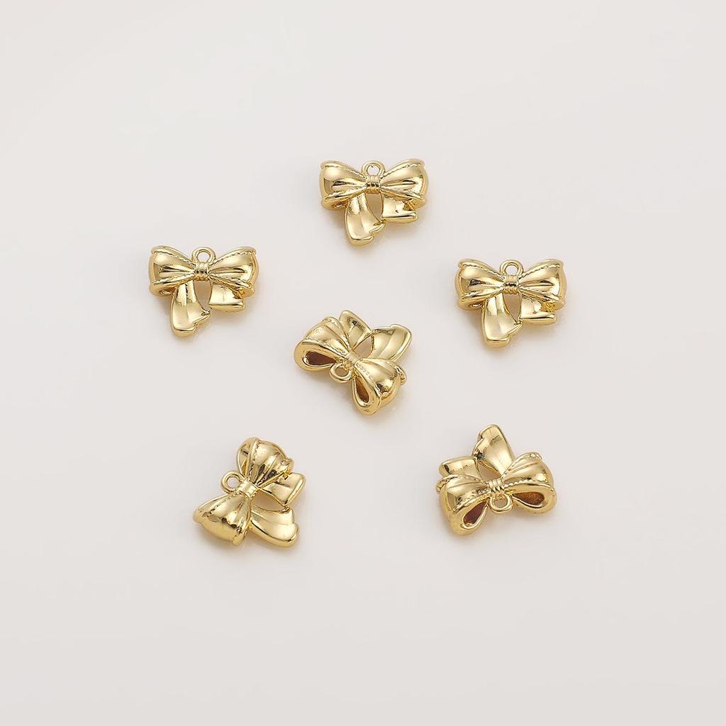 14K Gold-Filled Copper Bow Pendant Charm for DIY Jewelry: Bracelet, Necklace, Earrings Accessories
