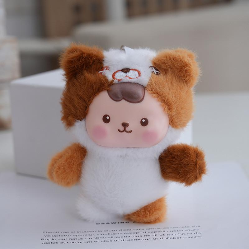 Resin Adorable Plush Animal Keychain Plush Material For Bag Accessories Charm