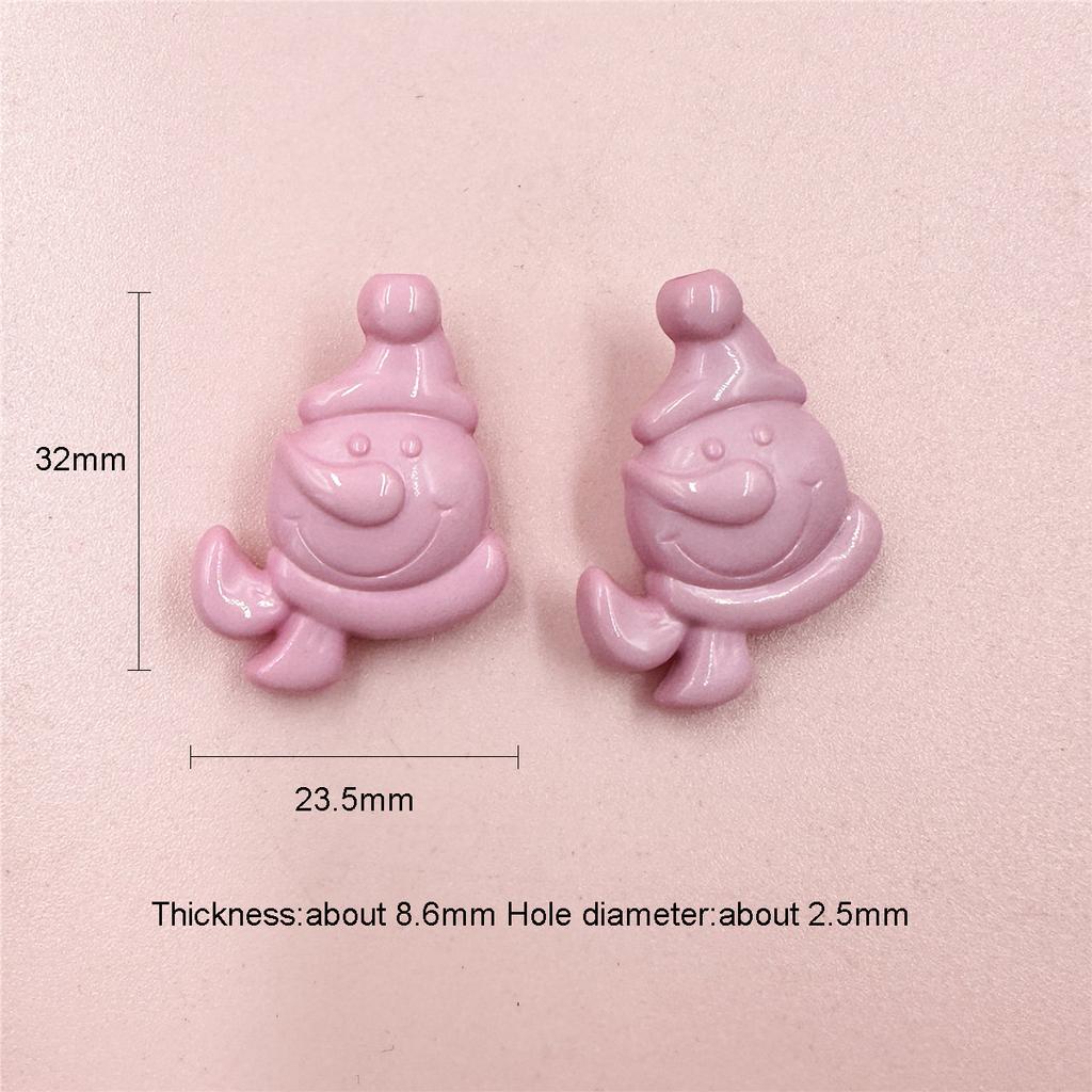 Hanmade Snowman 5pcs Christmas Jewelry Acrylic Beaded Materials Beads Accessories For Bracelet Earring Making DIY Jewelry Accessories Solid Color