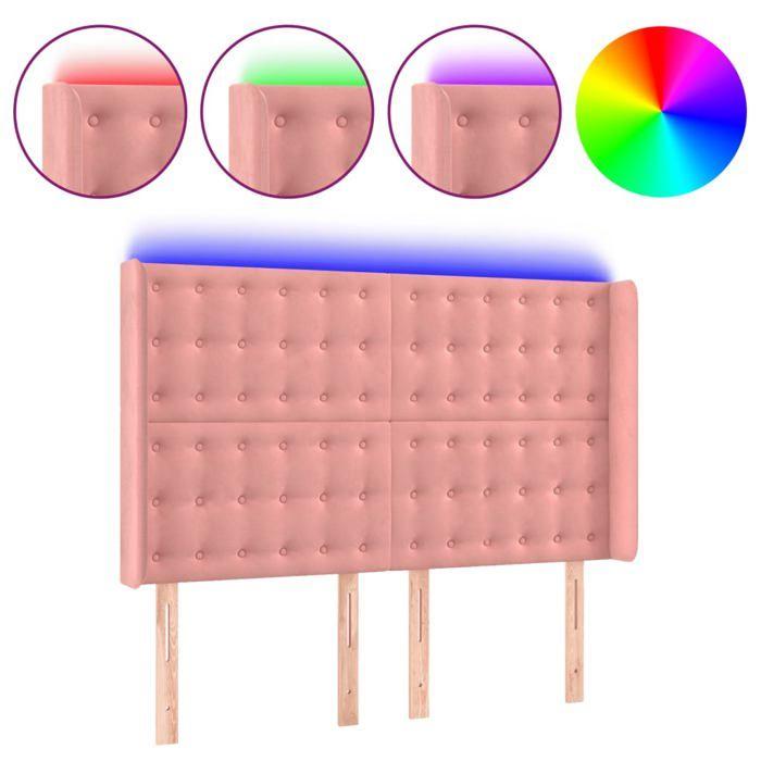 VidaXL LED Headboard Bedroom Furniture Double Bed Accessory Head of Bed Frame Interior Pink 3124535