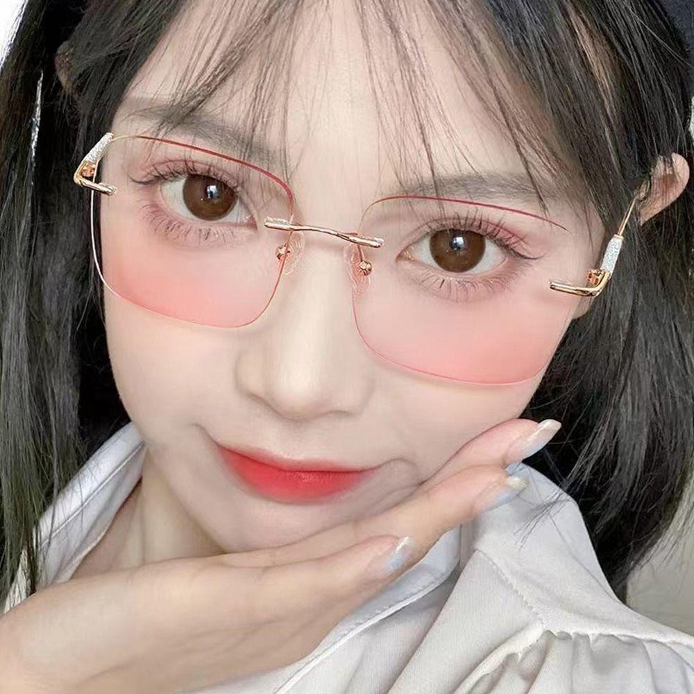 Blue Ray Blocking Anti-Blue Light Reading Glasses Ultralight Eye Protection Hyperopia Glasses Shiny Rhinestone Metal