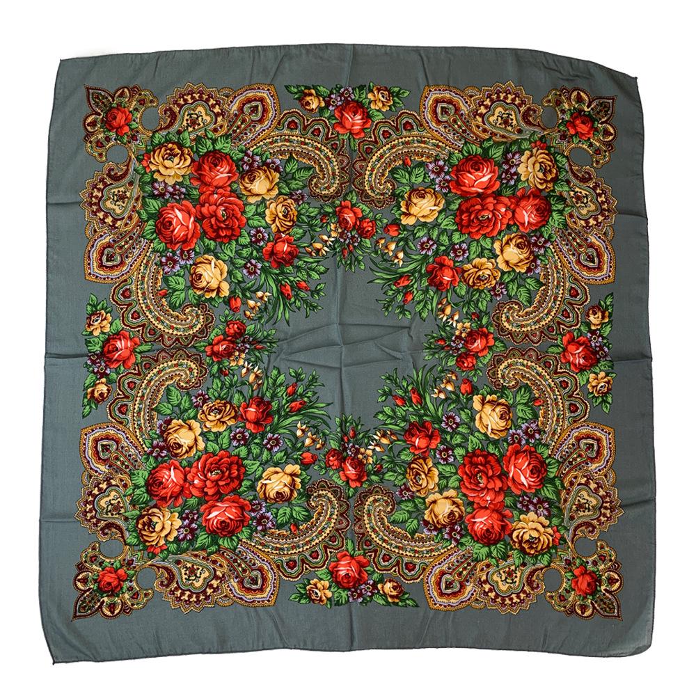 Yunnan Floral Headscarf for Elderly Women, Russian Ethnic Style, Lightweight, Ideal for Work