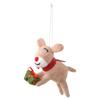 Soft Fabric Christmas Deer Hanging Ornament with Display Loop, Stuffed Tree Accent for Winter Table and Room Styling