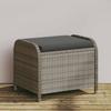 Vidaxl Garden Stool With Cushion, Grey, 58X46X46 Cm, Poly Rattan