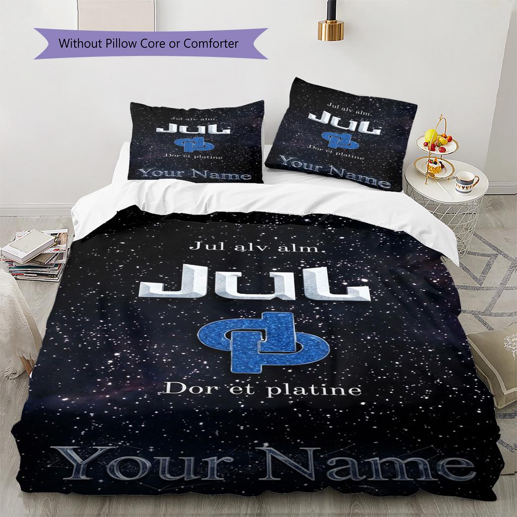 Name Custom Jul album Poster Pattern Bedding Set Quilt Cover Pillowcase Home Decor Gift (1 * duvet cover + 2 * pillowcase, without core)