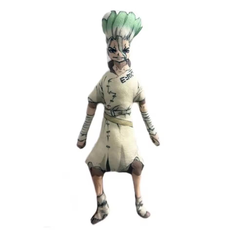 Anime Dr.Stone Ishigami Senkuu Cosplay Plüsch Baumwollpuppe Schlanke Verdrehbare Form Zimmerdekoration Abstraktes Modell Dekoration gray