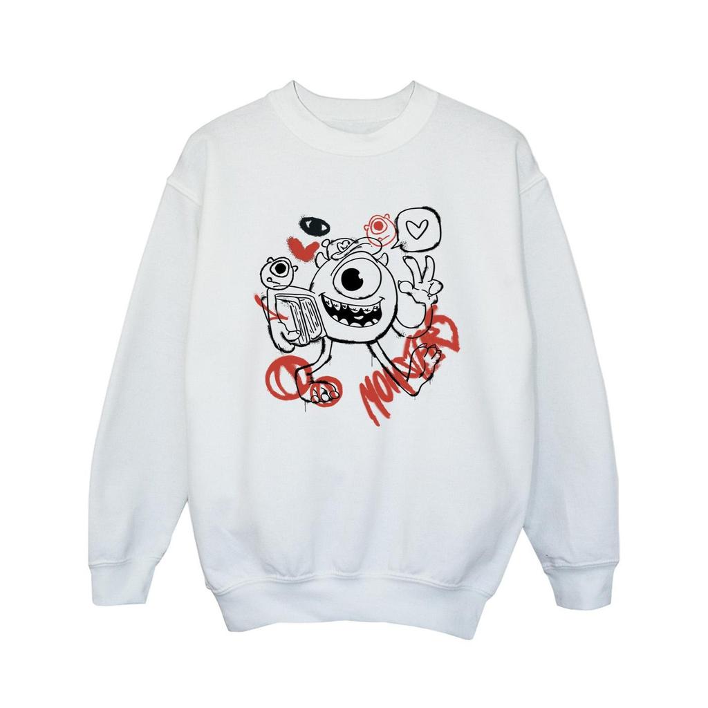 Monsters Inc Girls Mike Wazowski Graffiti Sweatshirt
