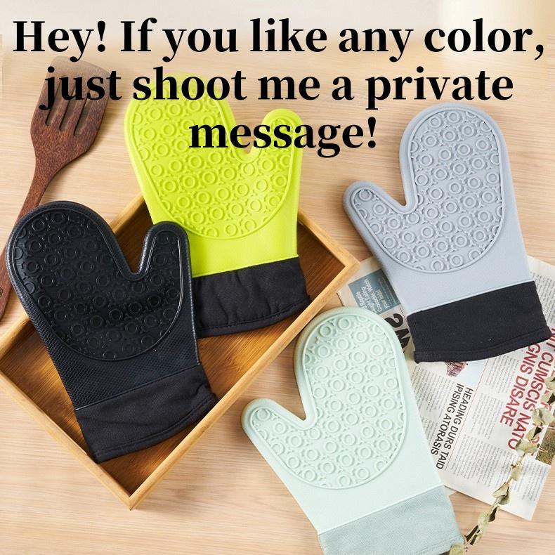 Anti-scald Microwave Gloves High-temperature Resistant Oven Gloves Baking Gloves Silicone Heat-insulating Gloves Baking Utensils