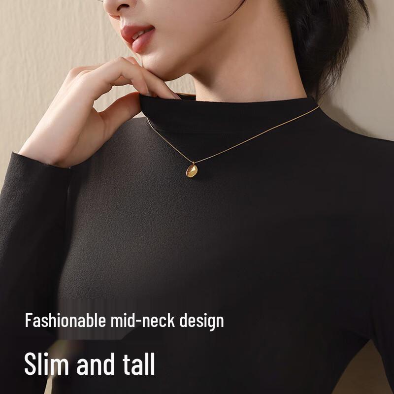 Audifen Women's Semi-Turtleneck Slim Fit Base Layer Top