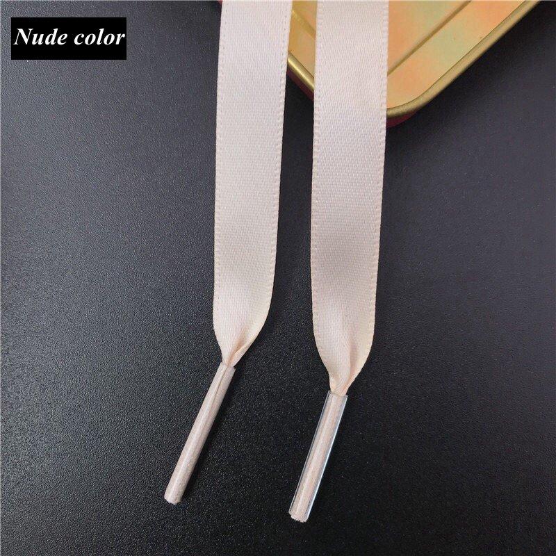 Silk Shoe Laces Satin Ribbon Flat Shoelaces Women Sneakers Shoelace Boots Laces for Shoes Women Men 1CM Width Shoe Lace 1Pair