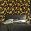 Wallpaper Golden Hibiscus Ochre and Gold, Ochre Background 50x1000