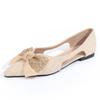 Fashion 2025 Bling Bling Fabric Flats Women Lace Bowknot Ballet Shoes Ladies Cut-Out Loafers Spring Slip On Office Dress Mocasines Mujer