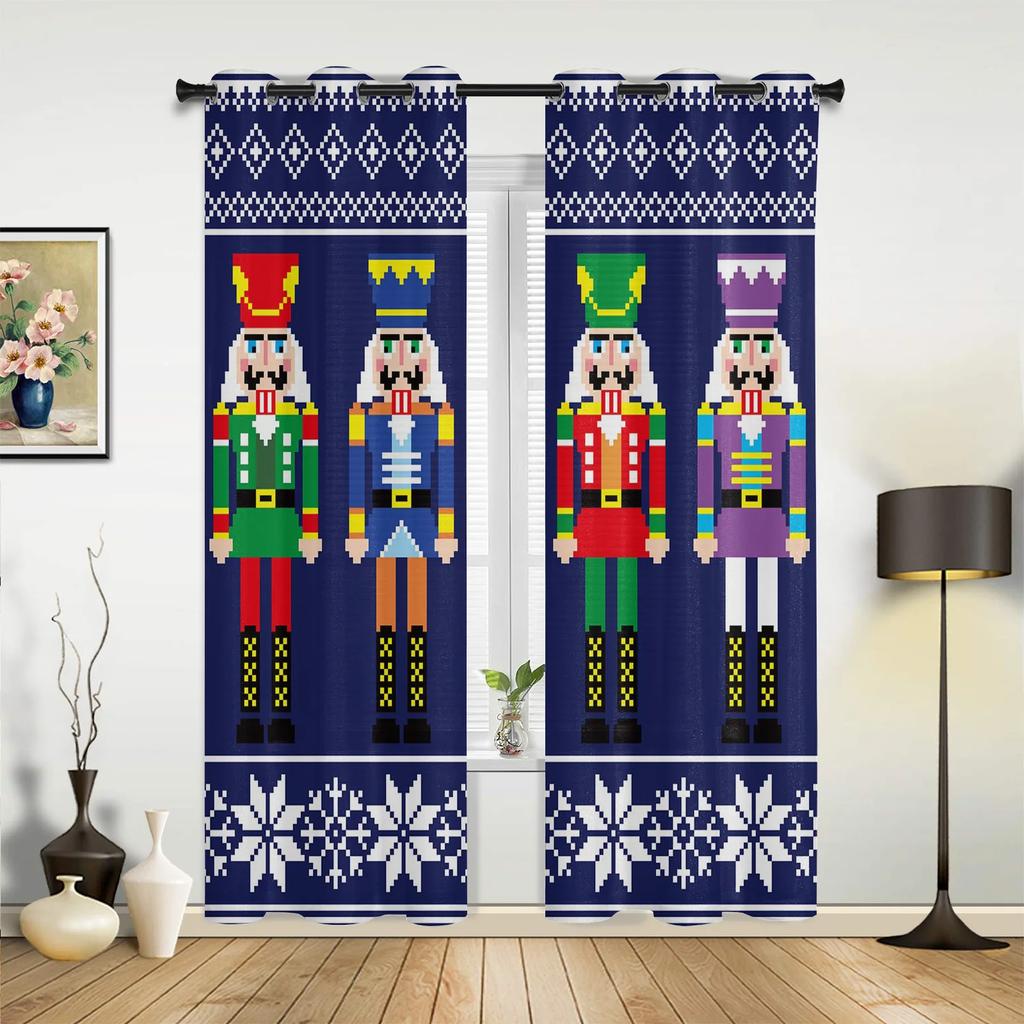 Weihnachten Schnee Schneeflocken Blätter Tannenzapfen Dekoration Vorhänge für Kinderzimmer Wohnzimmer Vorhänge Küchenfenstervorhang