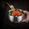 Korean Double Rice Bowl Double Stainless Steel Bowl with Lid Soup Bowl Steam Bowl Steam Cooking Bowl Small Children's Bowl Preventing Burns Korean Kit