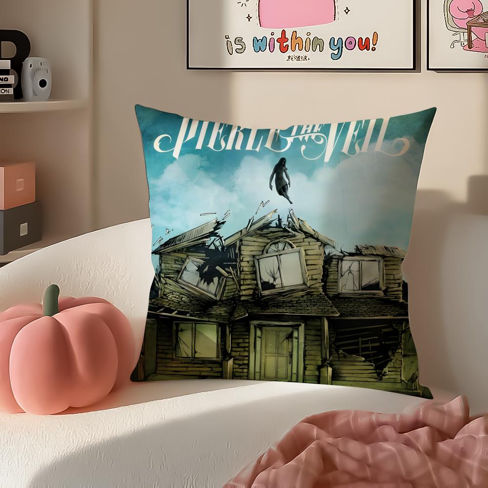Dynamic Rock Band PPierce The Veil Cushion Cover Pillowcase Short Plush Invisible zipper Room Sofa Cushion Cover