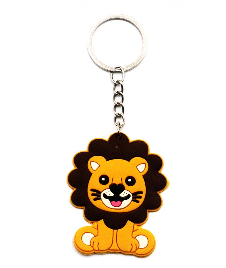 Jungle Animal Cartoon Keychain - Cute PVC Epoxy Pendant for Car Keys