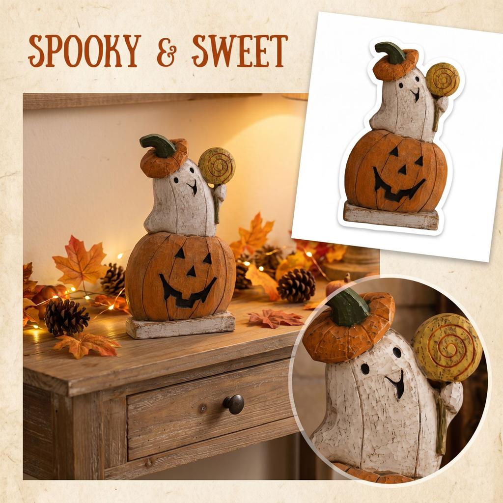 Halloween Pumpkin Figurine for Home Party Tabletop Decor