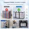 Large Capacity Transparent Moving Bag with Zipper and Reinforced Handles