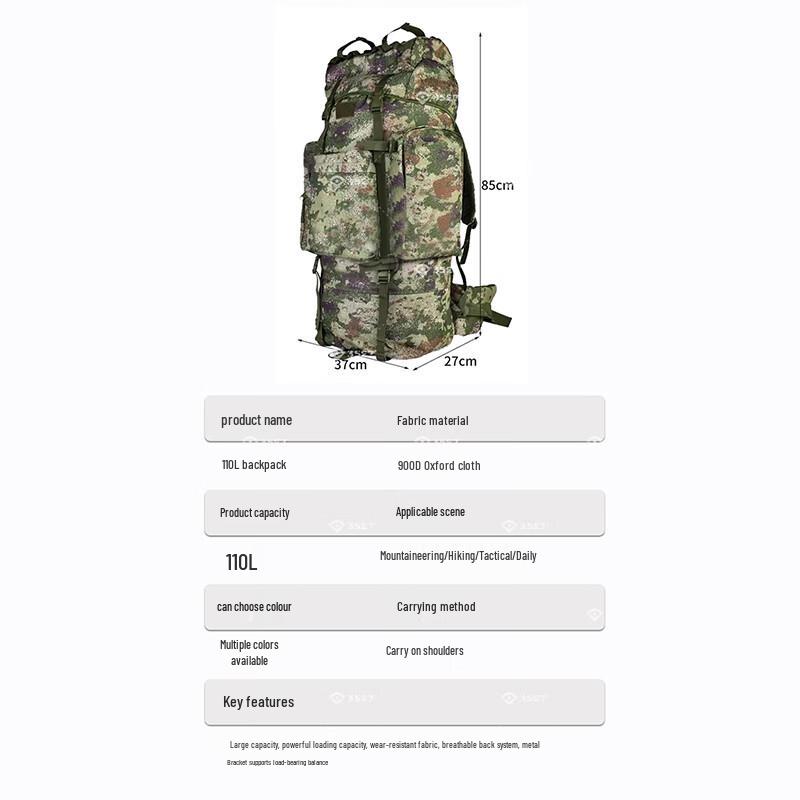 Tactical 110L Large Capacity Outdoor Backpack