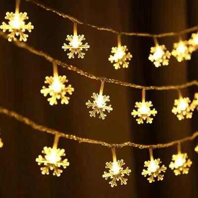Xmas Hanging Snowflake LED String Lights Battery Version Wedding Party Lamp Fairy Lights Night Lighting Romantic Atmosphere Lamp