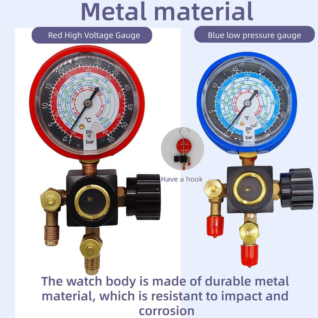 R22/R410A/R134A/404A Diagnostic Manifold Pressure Gauge And High/Low Pressure Air Conditioning Refrigeration maintenance Tool