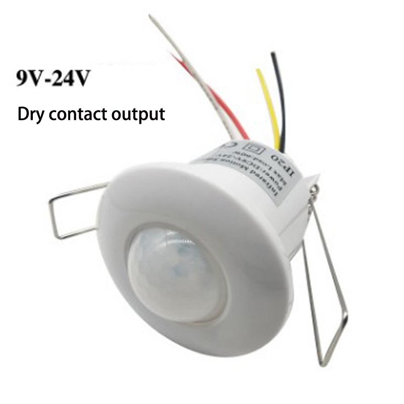 DC12V-24V Mini Einbau PIR Decken Präsenz Bewegungssensor Detektor Schalter mit potentialfreiem Kontakt Ausgang