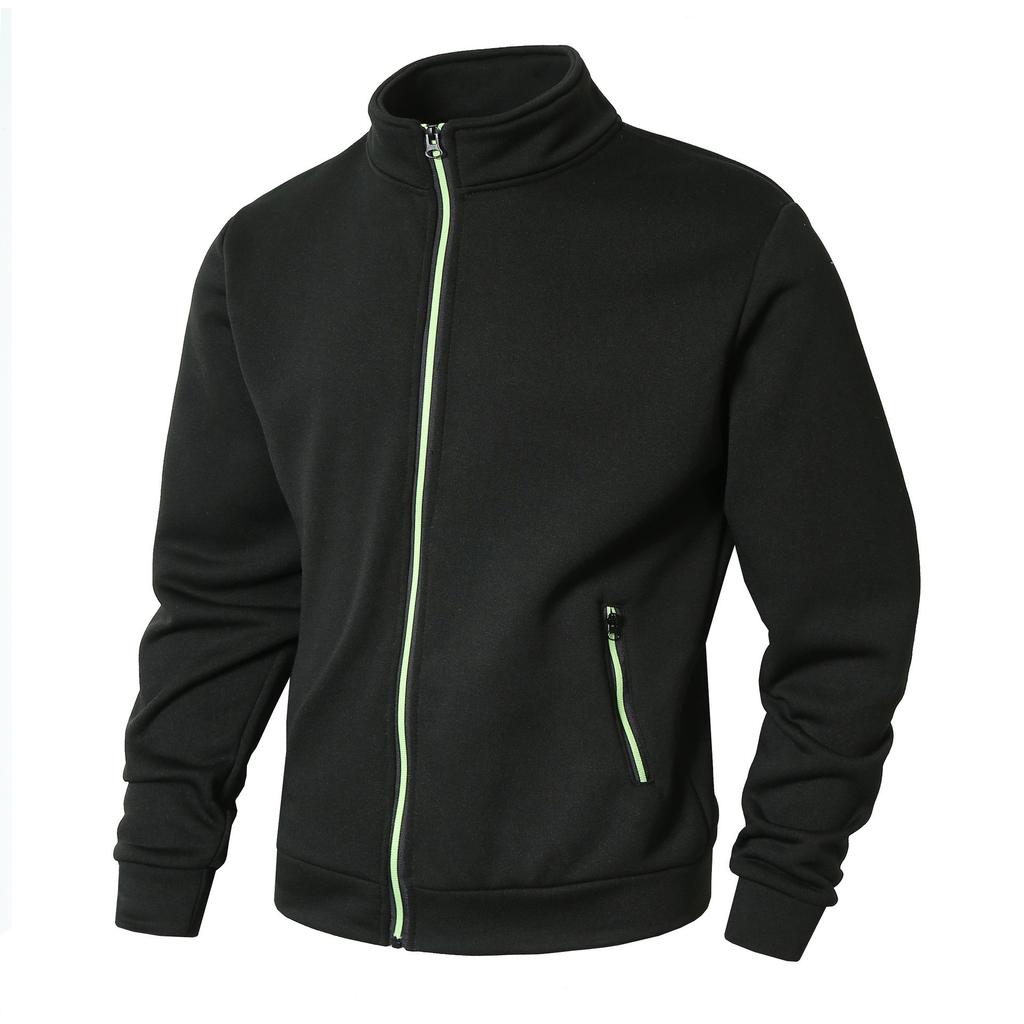 Men's Stand Collar Open Cardigan Sweater Ions Plush Knitted Coat