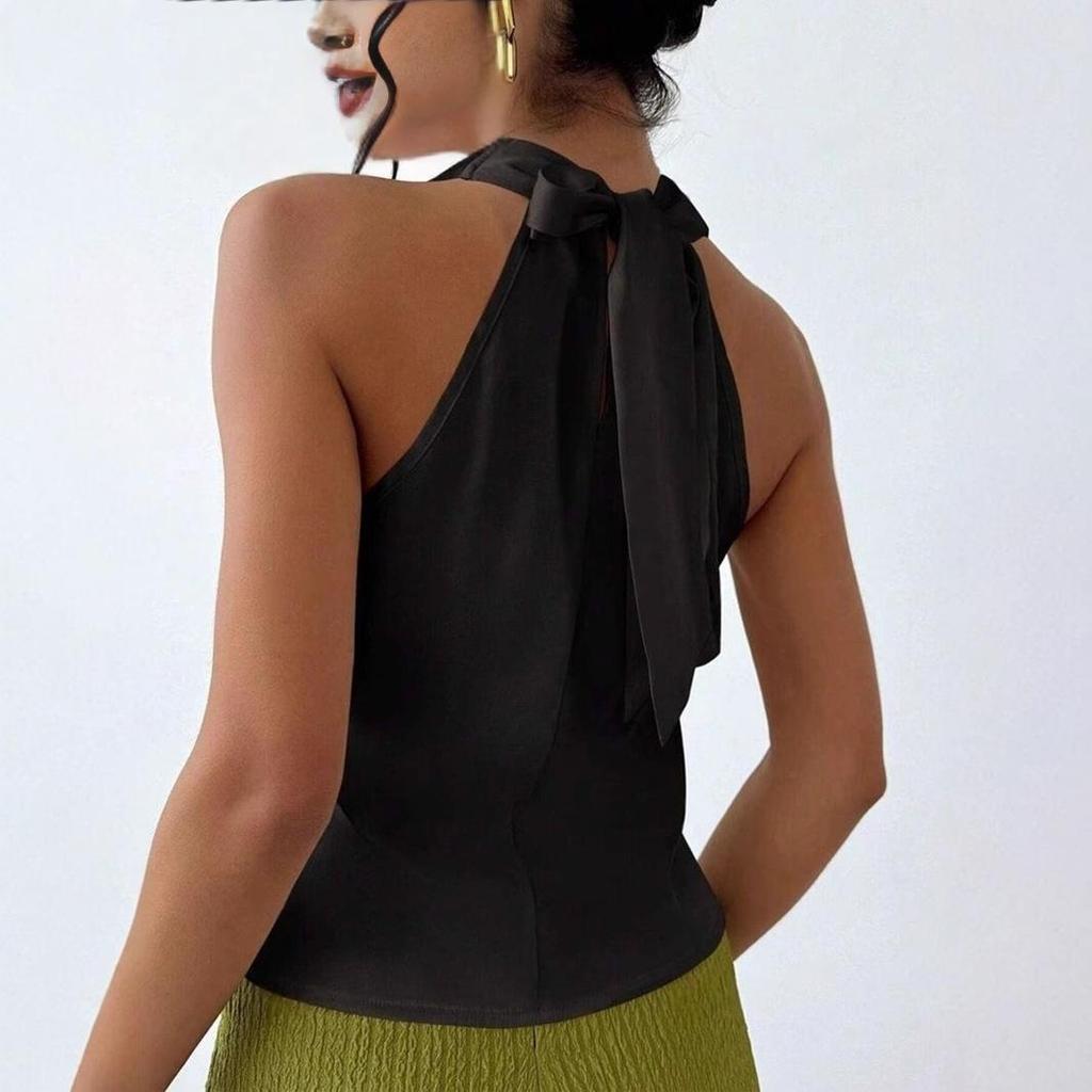 Women's Sexy Sleeveless Satin Shirt - Spring/Summer 2025 Collection