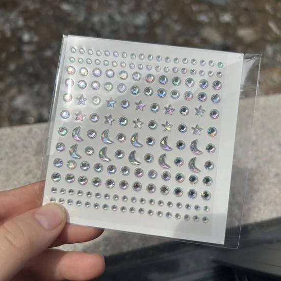 Colorful Rhinestone Stickers for DIY Crafts Star Moon Gem Stickers for Scrapbooking & Journaling Self-Adhesive Sparkling Gems for Card Making