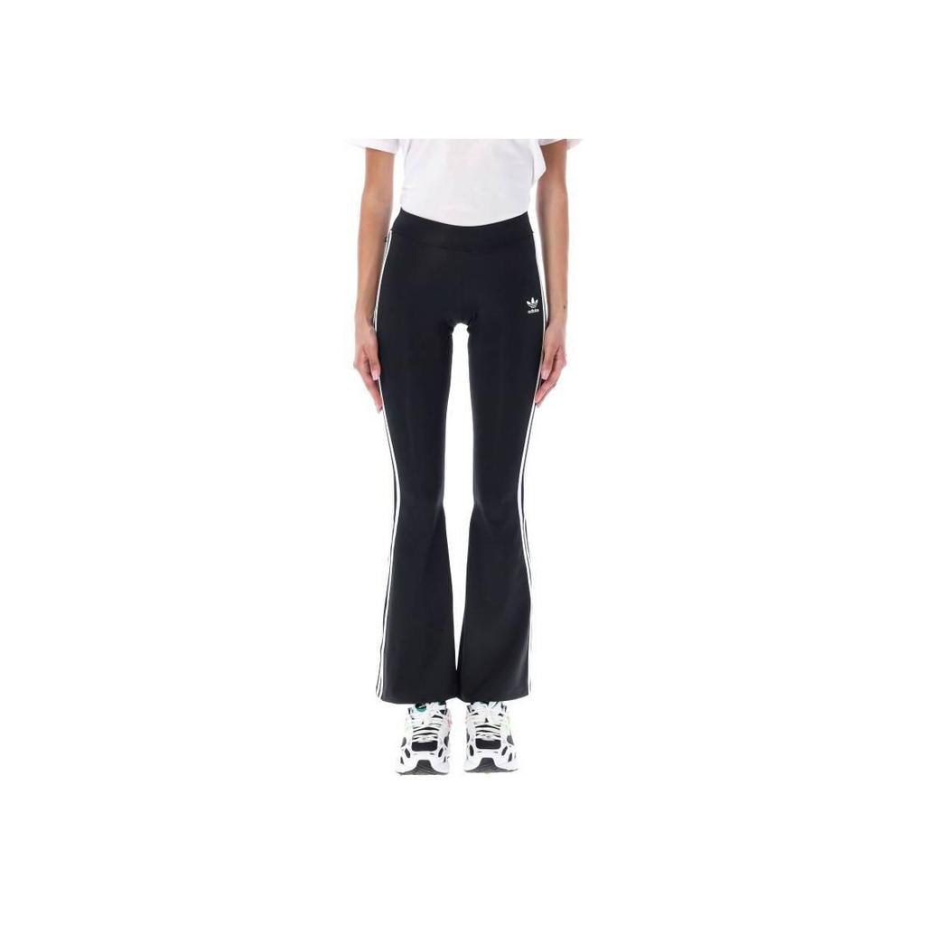 adidas Originals Logo Striped Elastic Casual Pants Women Bottoms Black HM2139