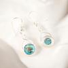 Natural Blue Copper Turquoise Gemstone 925 Sterling Silver Handmade Earring1.68" CE-15-46