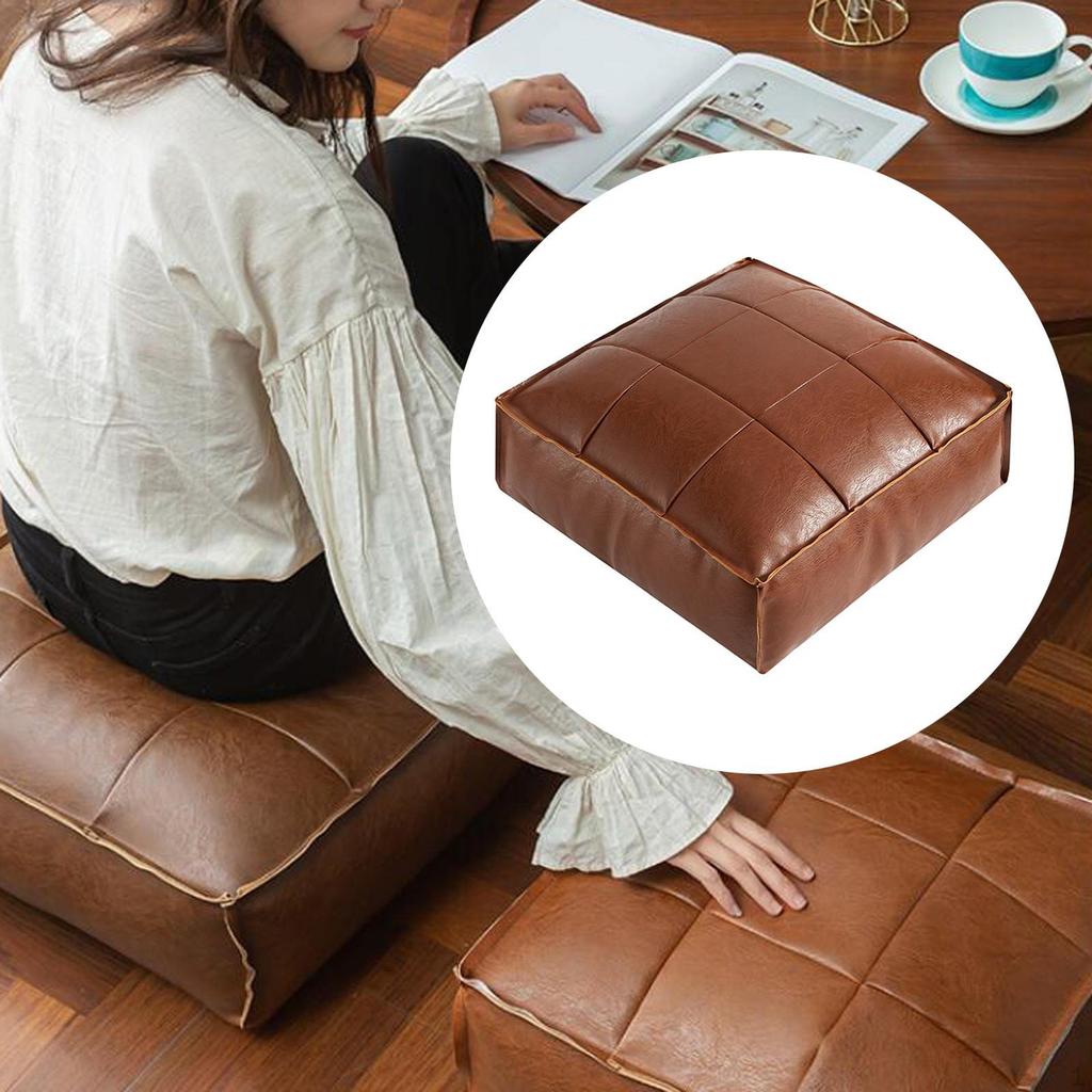 Foot Stool Morocco Ottoman Cover Pouf Footstool Seat Cushion PU Leather Handcrafted