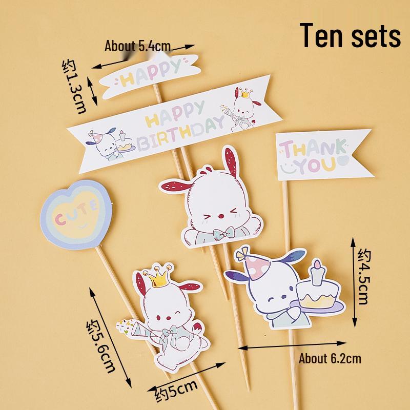 Colorful Macaron Cartoon Birthday Candle Decorations