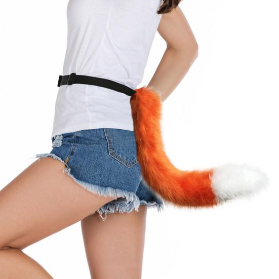 Hair Clips Cocker Tail Animal Element Adjustable Faux Fur Solid Wolf Tail