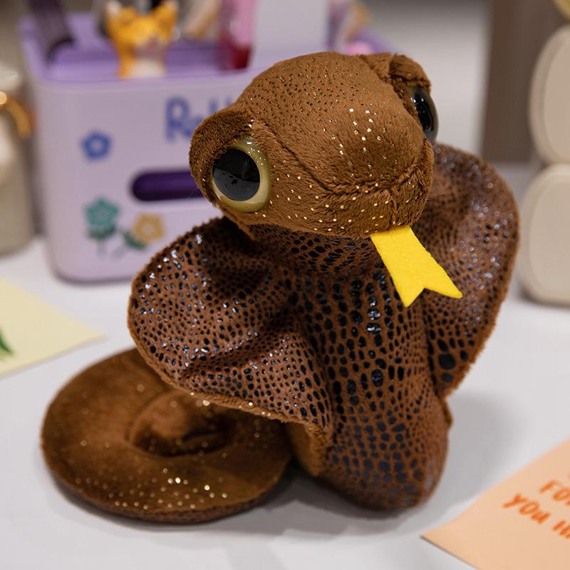

Cute Zodiac Snake Plush Toy Sequin Snake Doll Big-eyed Snake Doll Children Funny Doll Gift 20cm