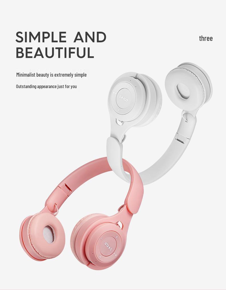 M6 Dual-Ear Foldable Bluetooth Gaming Headphones - Macaron Over-Ear Stereo Headset