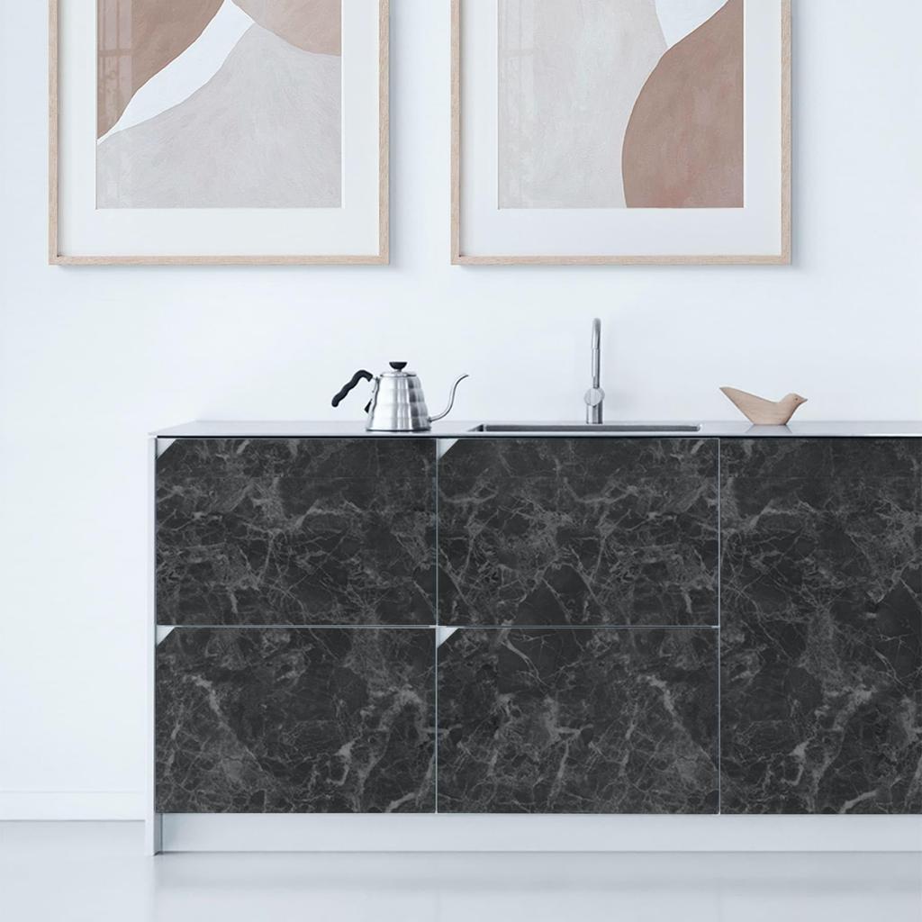 Jiroka Remake Marble Wallpaper 40cm Wide X 10m Perfect for and Rental Properties Sheet, Sticker, Gray, Marble-Look Wallpaper, Pre-Adhesive, Long,