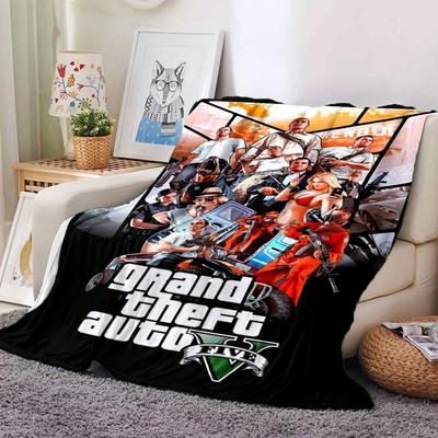 1pc Grand Theft Auto Soft Flannel Blanket with Designer Print A Cozy Blanket for All Seasons, Perfect for the Couch, Bed, Office