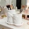Bow Pen Holder 3D Printed Cute Bow Shaped Pencil Cup Desktop Makeup Brush Organizer for School Home Office Desk Decor