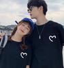 2023 Trendy Unisex Cotton T-Shirt with Heart Design - Short Sleeve, Loose Fit, Stylish Couples' Wear