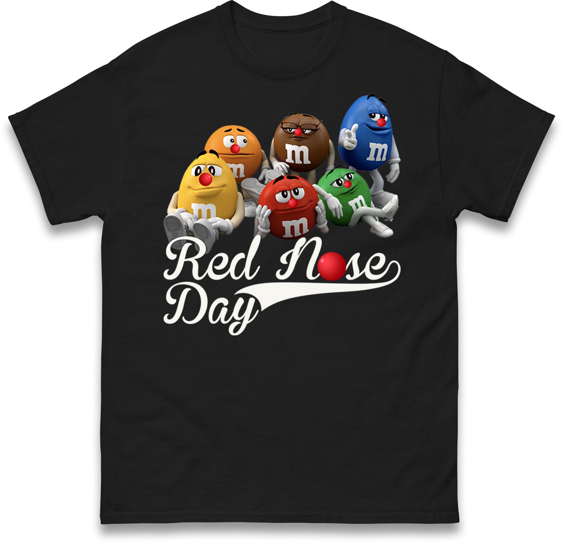 

M&M S Characters Red Nose Day Mens T Shirt Womens Tops Tees M