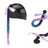 2pcs Motorcycle Helmets Ponytail with Bowknot Detachable Suction Cup Helmets Pigtail Universal Helmets Braid Multi Color